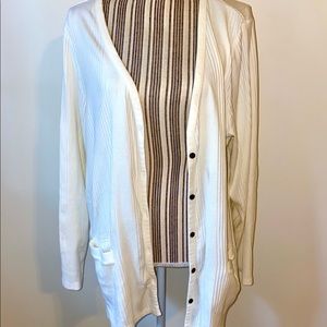 Cream lightweight Land’s End button up cardigan